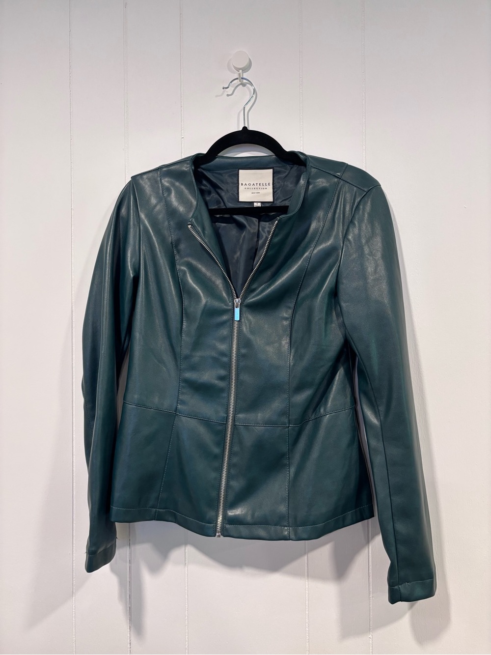 Bagatelle Women's green Leather Zip-Front Jacket